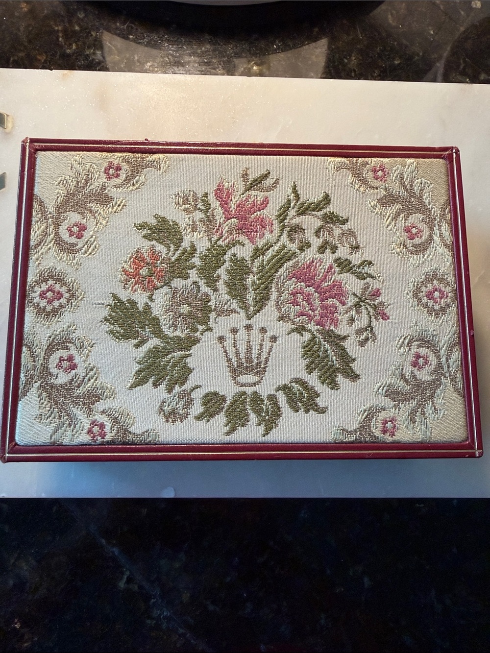 Rolex Gold Logo on Cream and Deep Red Velvet Interior Jewelry Box